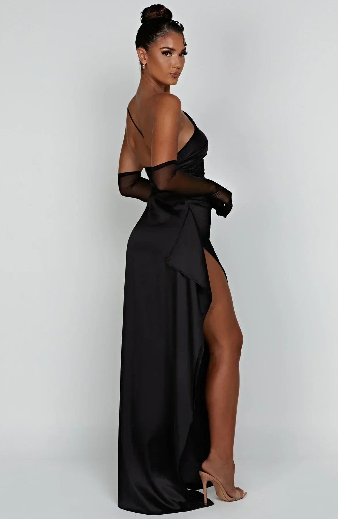 Fallon | Women's One Shoulder Ruched Maxi Dress