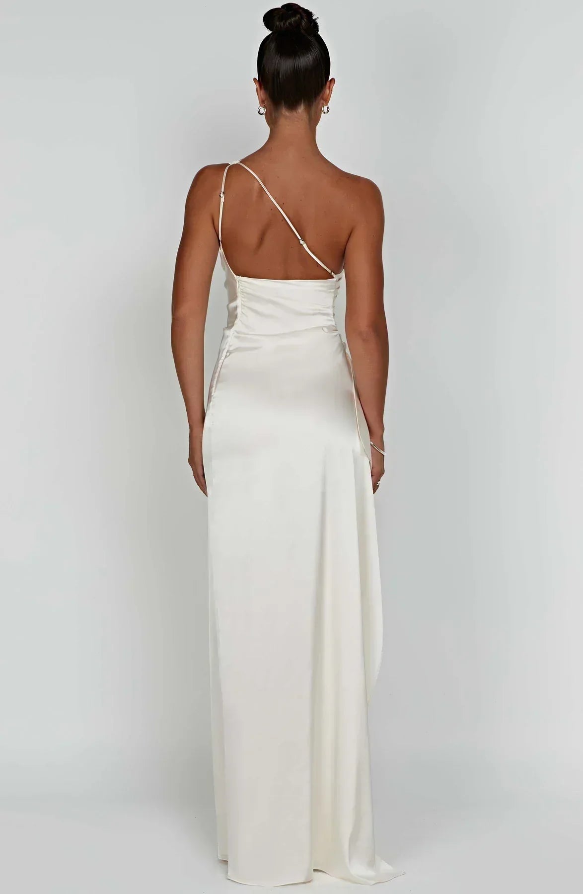 Fallon | Women's One Shoulder Ruched Maxi Dress