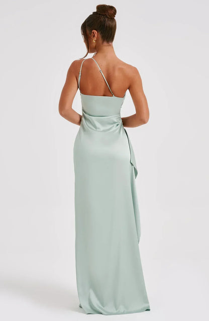 Fallon | Women's One Shoulder Ruched Maxi Dress