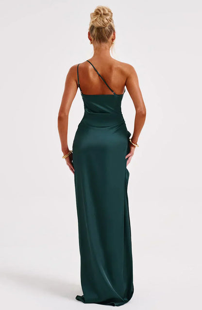 Fallon | Women's One Shoulder Ruched Maxi Dress