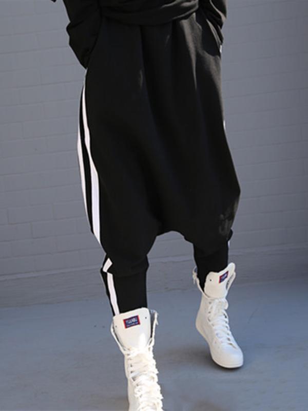 Loose Striped Empire Harem Pants