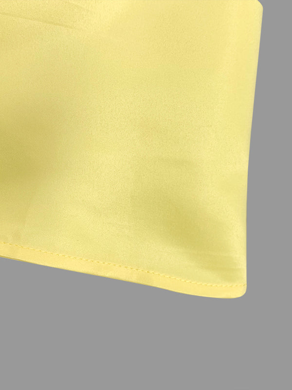 A-Line Loose Belted Pleated Pockets Solid Color V-Neck Midi Dresses