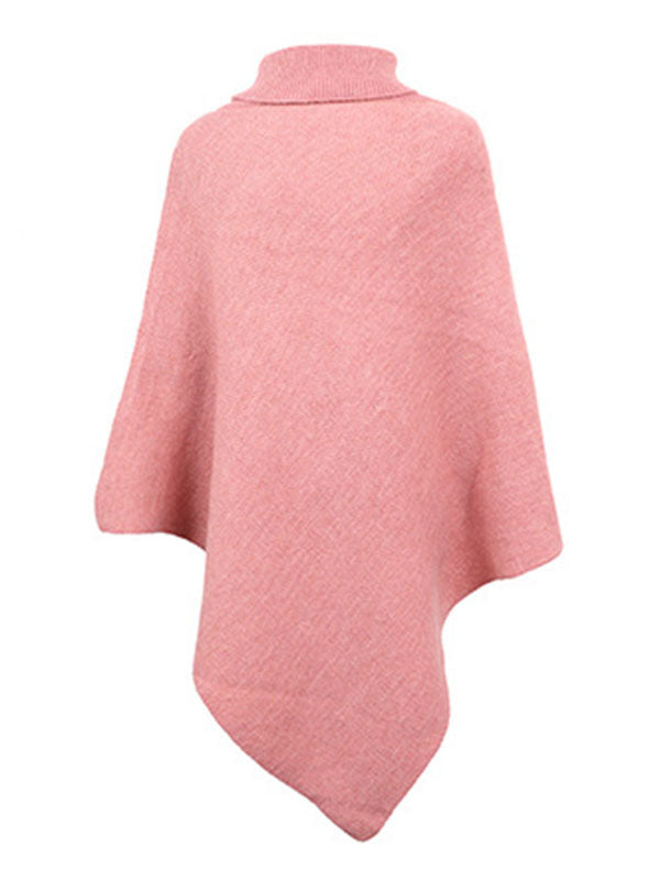 Casual 7 Colors High-Neck Sweater Cape