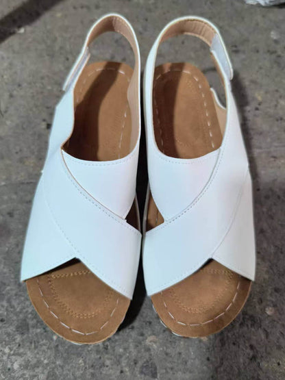 Contrast Color Hollow Open Toe Sandals