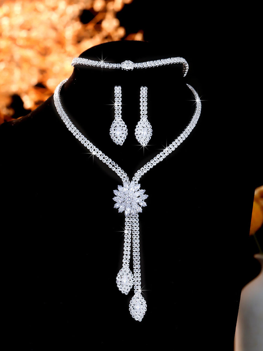 Leaves Shape Two Pieces Set Necklaces Accessories Earrings Accessories