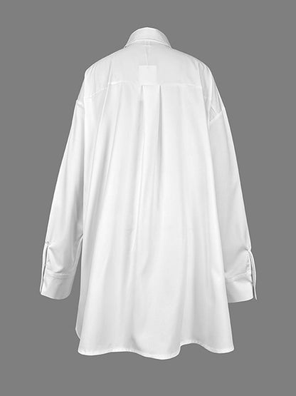 Chemisiers amples asymétriques à imprimé floral, à volants et à revers fendus sur les côtés 