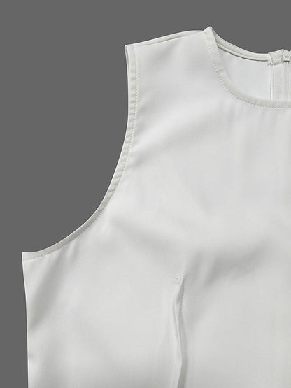 Sleeveless Solid Color Round-Neck Maxi Dresses