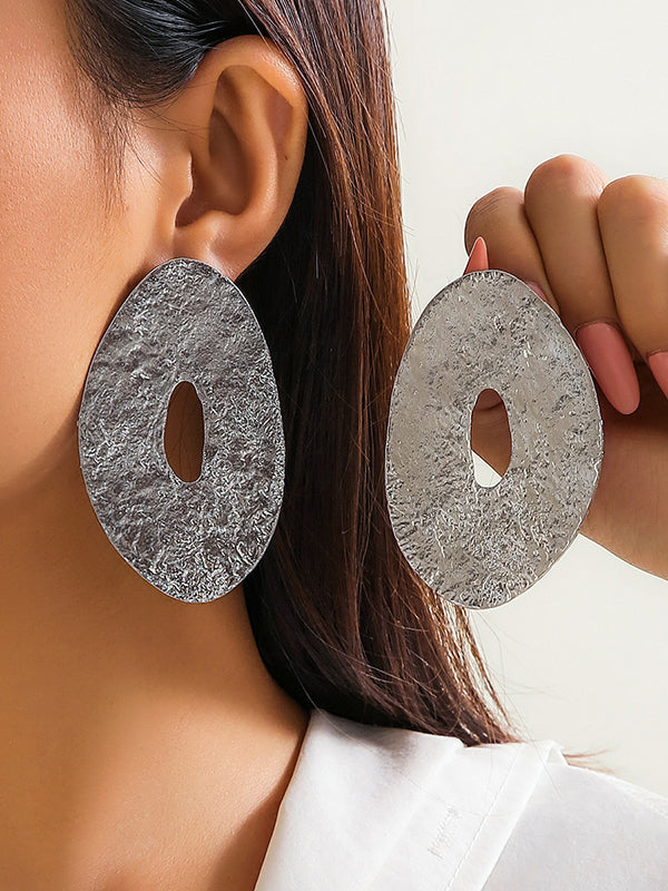 Geometric Solid Color Drop Earrings SILVER One_size