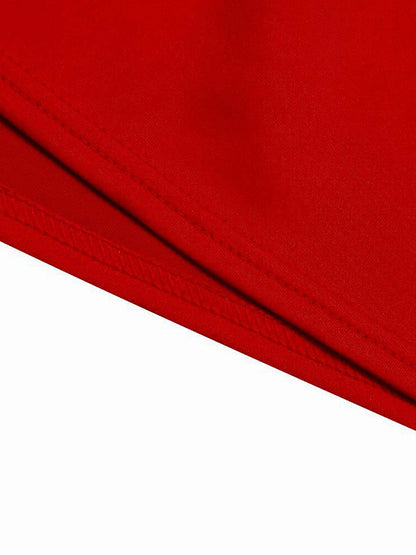 Einfarbige Midikleider mit Schleife und V-Ausschnitt 