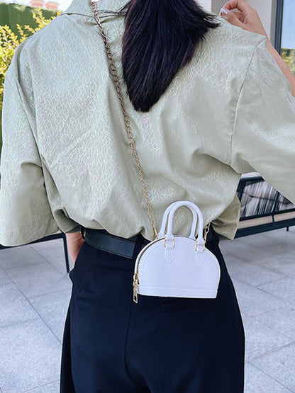 Chains Geometric Zipper Crossbody Bags Satchels