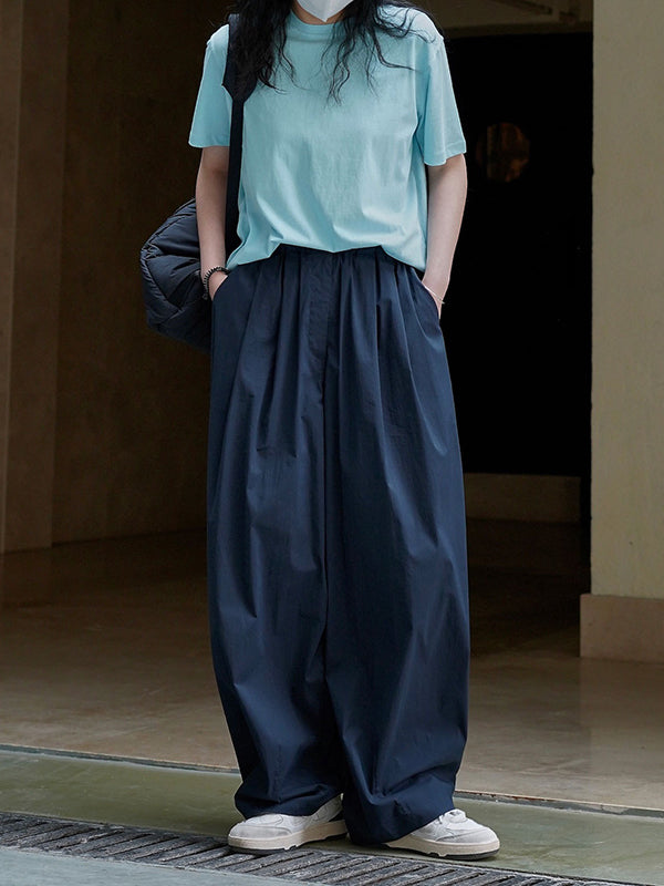 High Waisted Wide Leg Pleated Casual Pants Bottoms Trousers