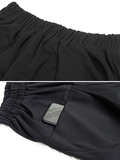 Casual Loose Split-Joint Solid Color High-Waisted Harem Pants