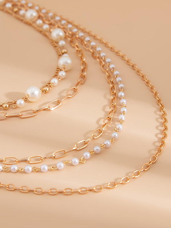 Normcore Geometric Layered Necklaces Accessories