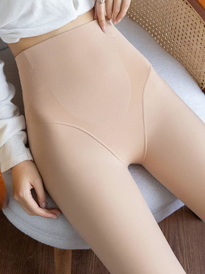 Simple Skinny Leg Velvet Keep Warm Solid Color Thermal Pants Bottoms