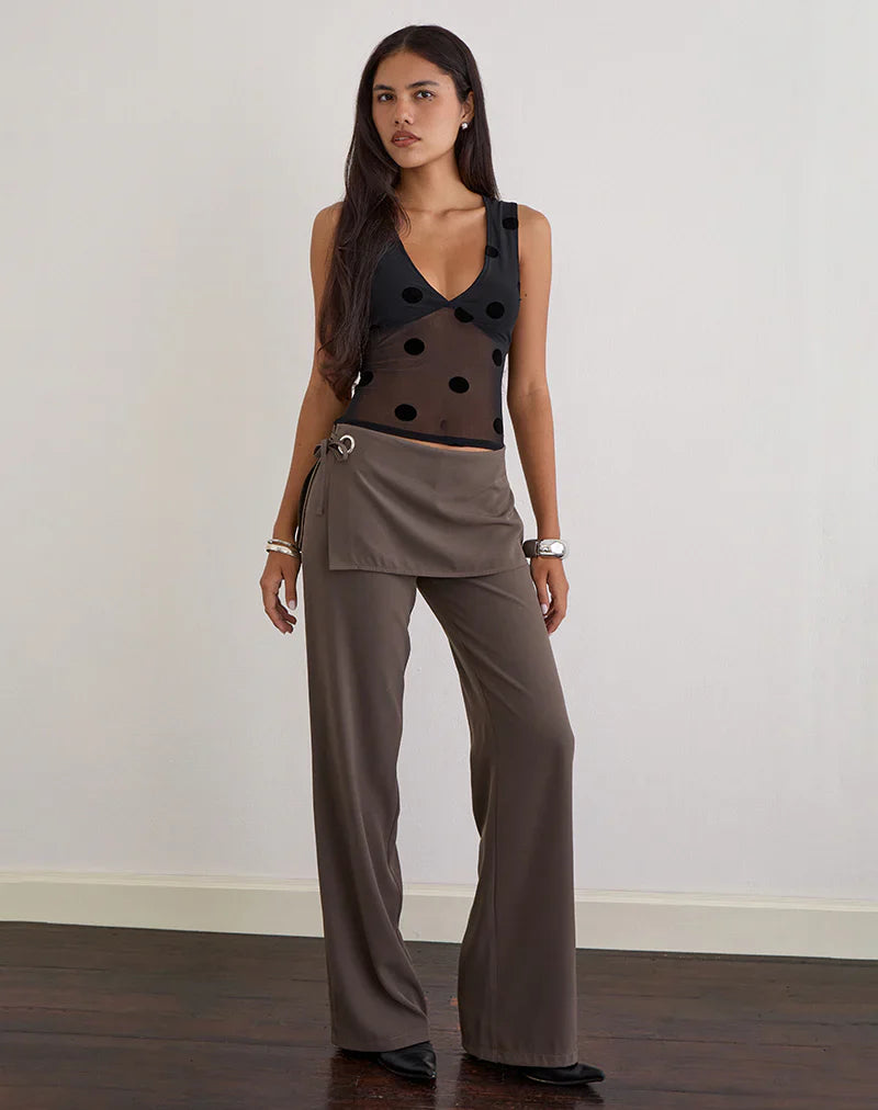 Women Polka Dot Sheer Mesh Top | Crop Top | Summer | Sleeveless | V Neck | Slim Fit Tank Top