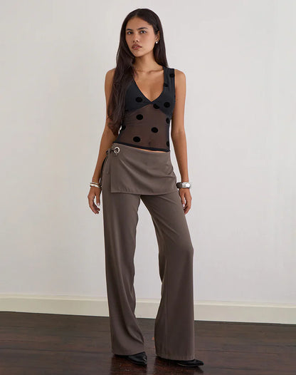 Women Polka Dot Sheer Mesh Top | Crop Top | Summer | Sleeveless | V Neck | Slim Fit Tank Top