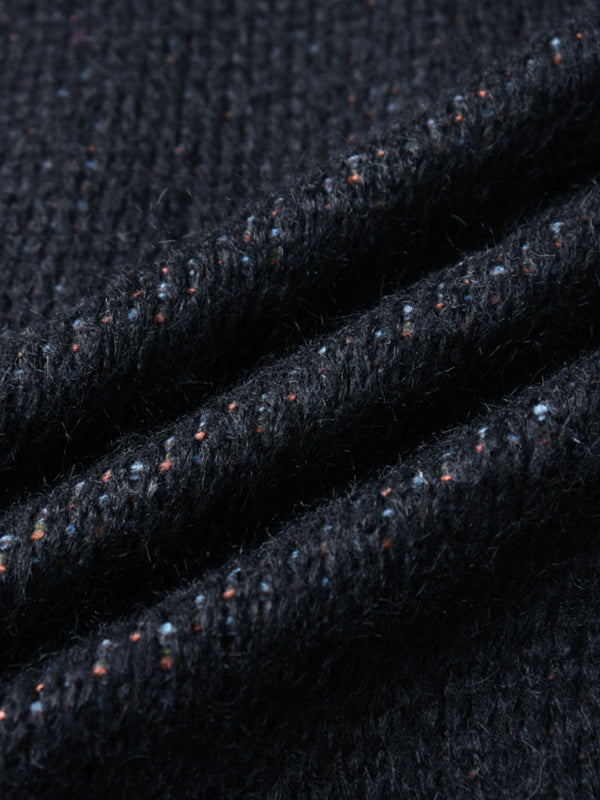 Hipster Long Sleeves Asymmetric Buttoned Contrast Color Leopard Pockets Split-Joint V-Neck Cardigan Tops