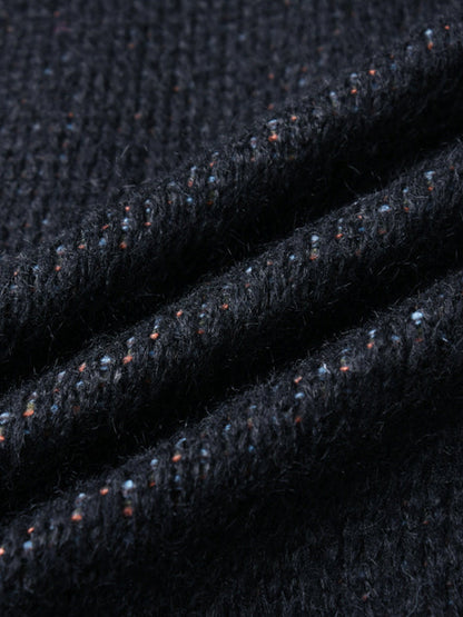 Hipster Long Sleeves Asymmetric Buttoned Contrast Color Leopard Pockets Split-Joint V-Neck Cardigan Tops