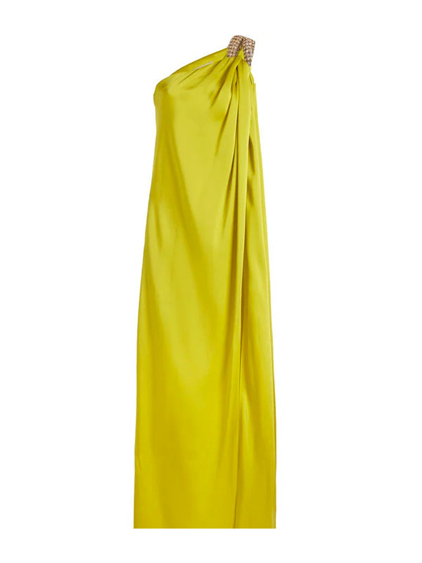 Loose Sleeveless Solid Color One-shoulder Maxi Dresses