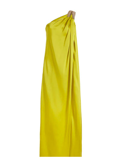 Loose Sleeveless Solid Color One-shoulder Maxi Dresses