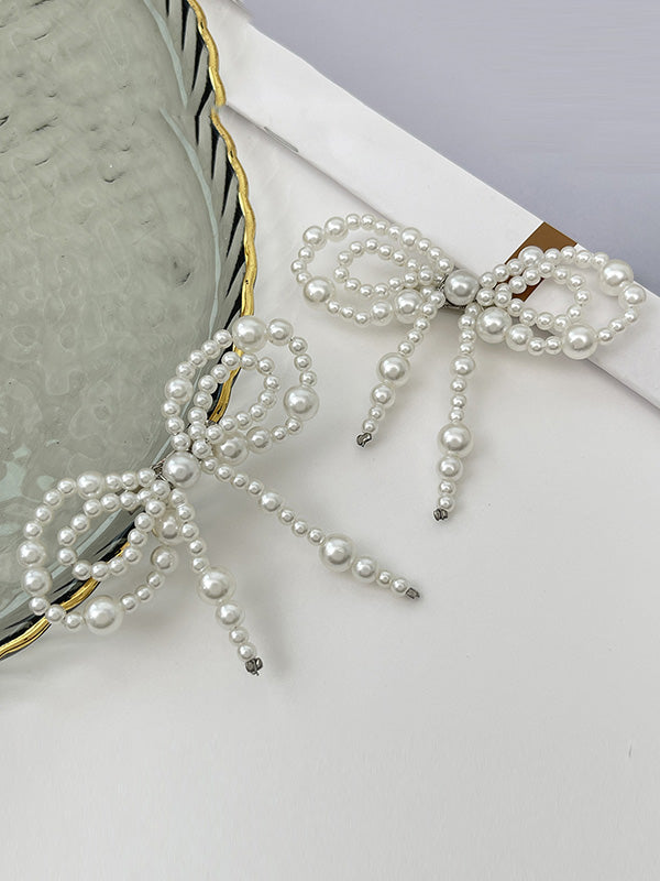 Irregularity Bow-Embellished Shiny Anklets