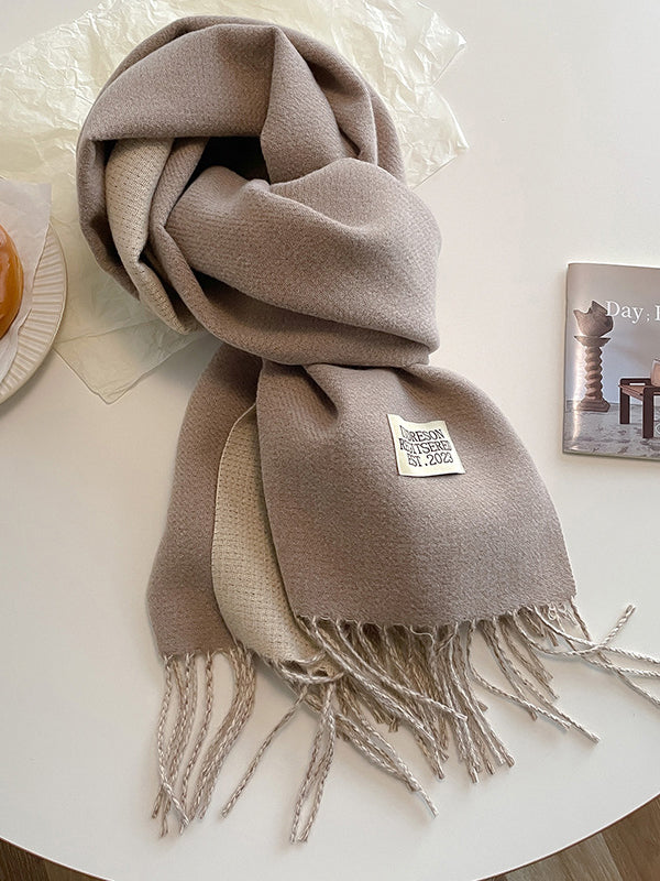 Keep Warm Tasseled Shawl&Scarf CAMEL One_size