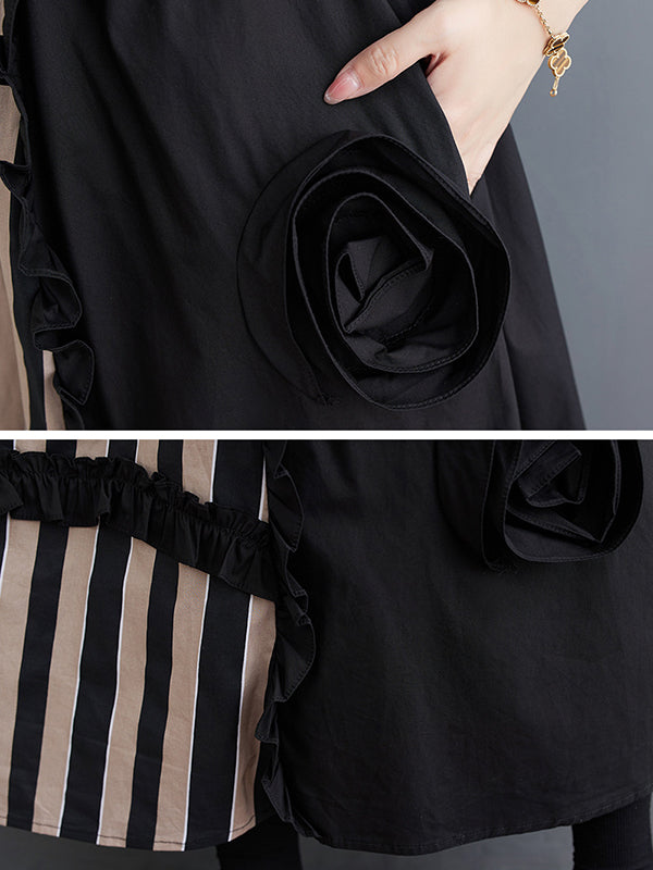 Jupes taille haute élastiques amples à fleurs et à fentes 