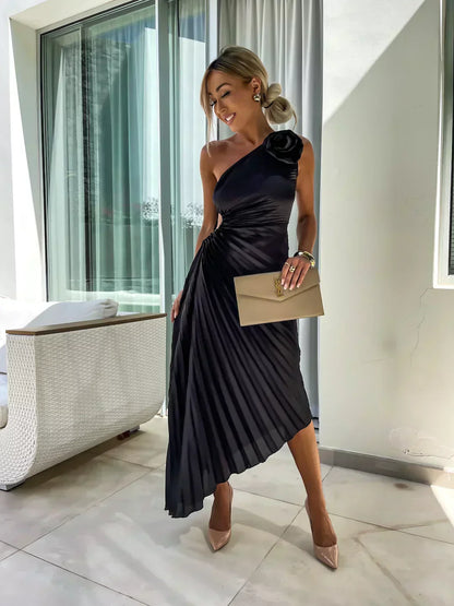 Charlotte | Women's Floral Flowy Draped Dress Cocktail