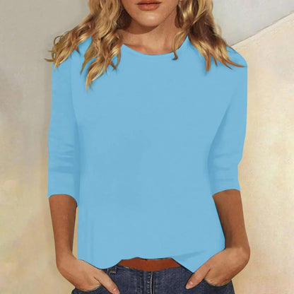 Stella | Women's Crew Neck 3/4 Sleeve Casual Everyday Top