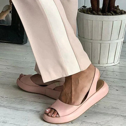 Luna | Women's Peep Toe Slingback Flat Sandals for Summer