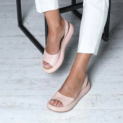 Luna | Women's Peep Toe Slingback Flat Sandals for Summer