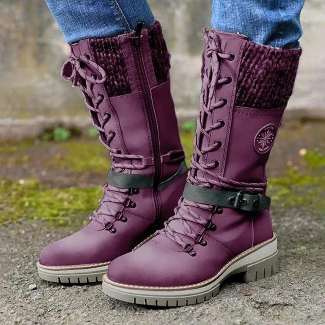 Cath™ | Women’s Knee-High Boots – Lace-Up Front