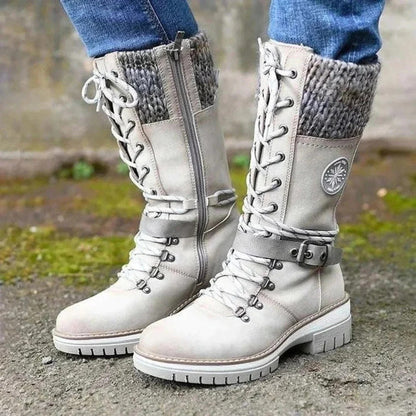 Cath™ | Women’s Knee-High Boots – Lace-Up Front