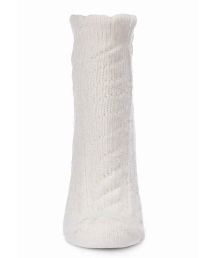 Cable Pom Pom Infused Women's Anklet Socks