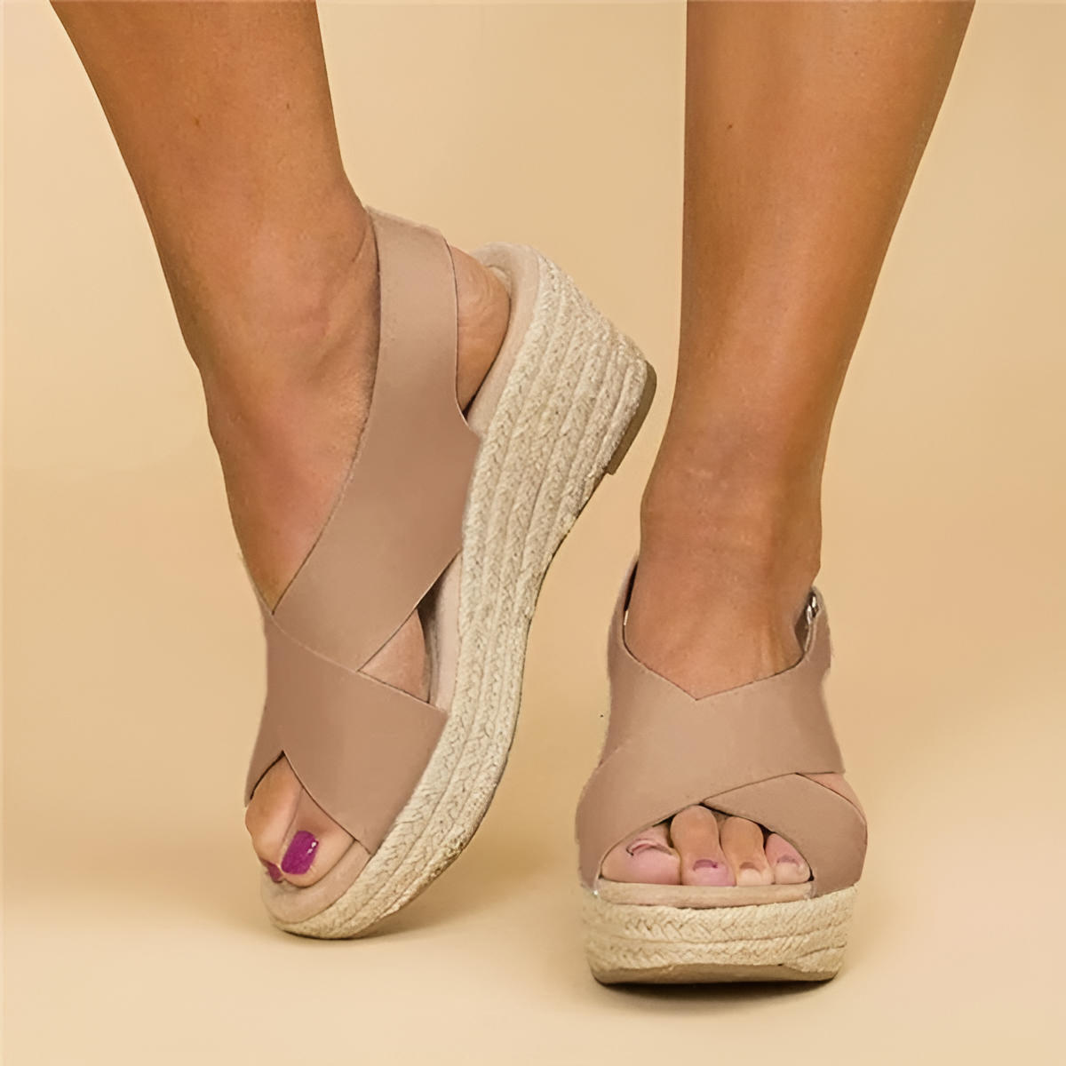 Paloma | Women's Espadrille Wedge Sandals with Cross Straps
