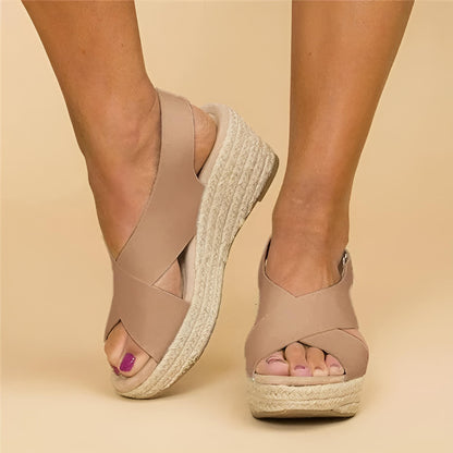 Paloma | Women's Espadrille Wedge Sandals with Cross Straps