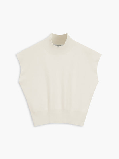 Noira | Women's Mock Neck Sleeveless Top Padded Shoulder Vest