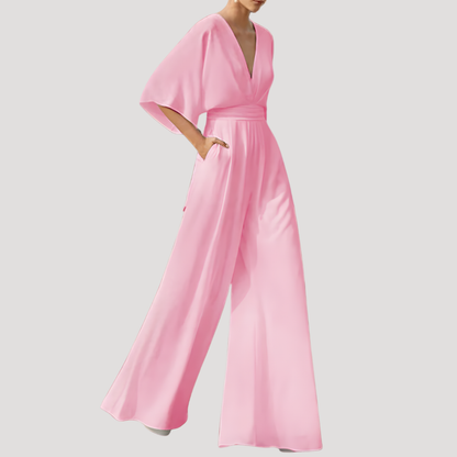 Leonie | Women's V Neck Wide Leg Jumpsuit