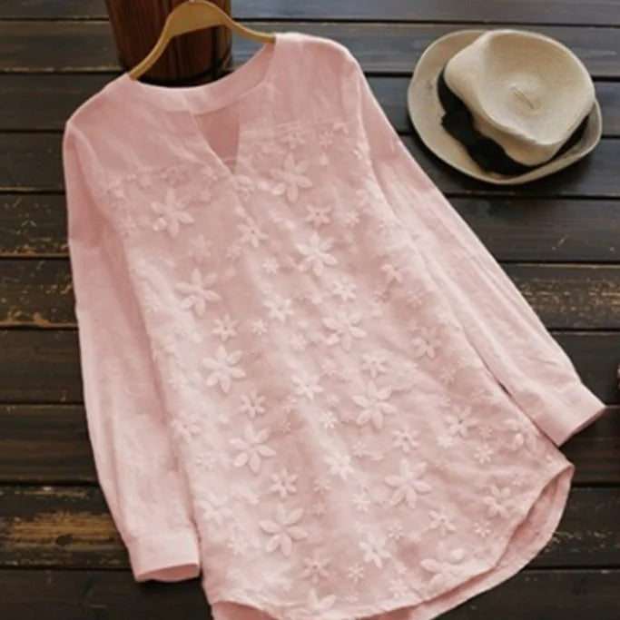 Marlowe | Women's Round Neck Long Sleeve Blouse