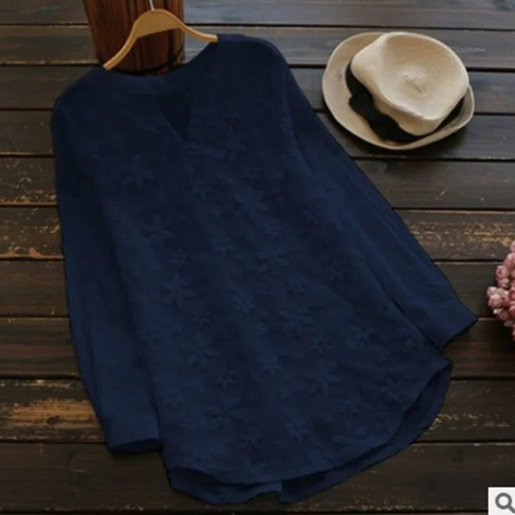Marlowe | Women's Round Neck Long Sleeve Blouse