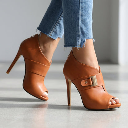 Nadine | Women's Open Toe Buckle Stiletto Heels