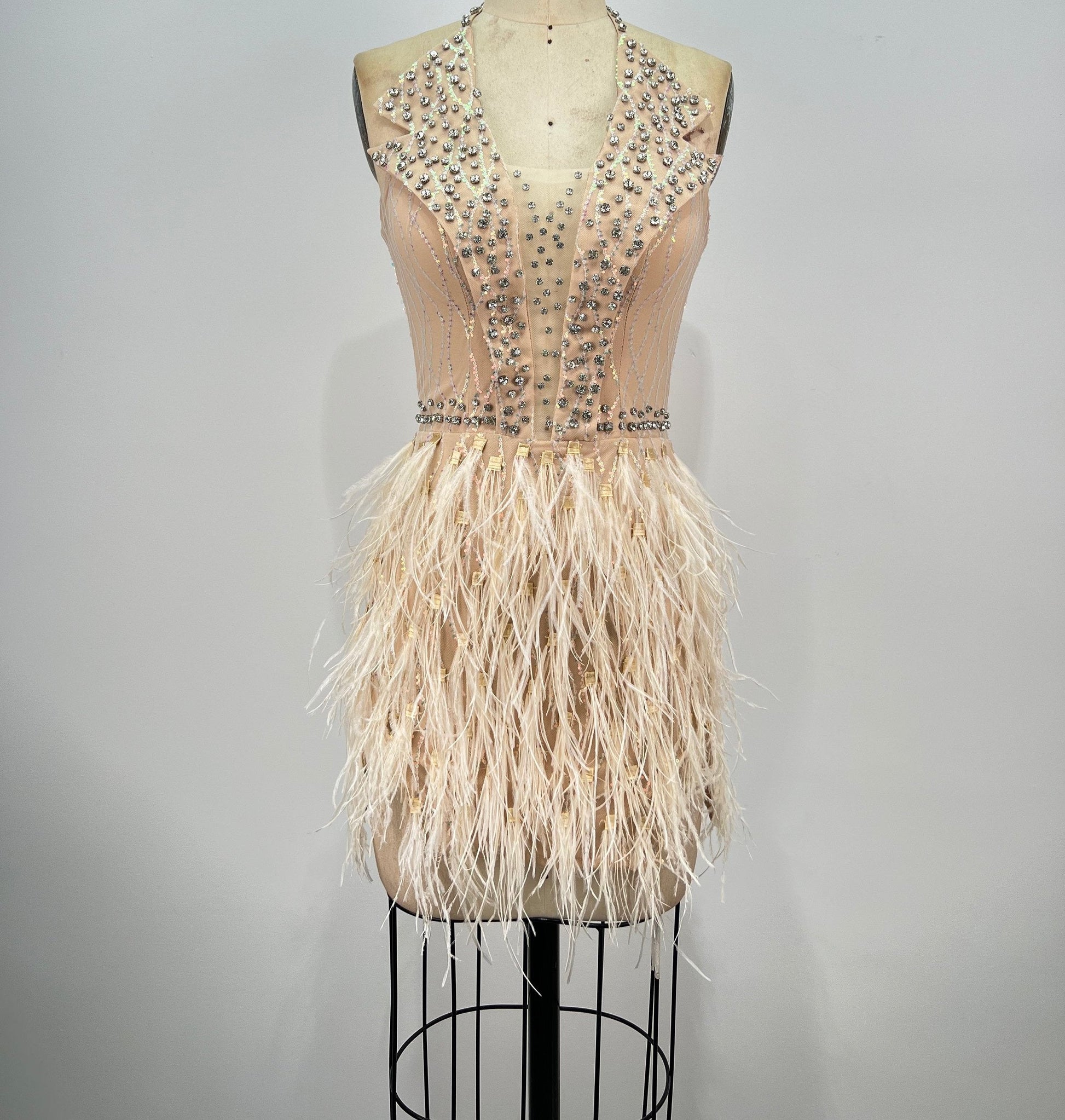 OORJA Feathers Mini Bodycon Dress