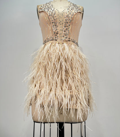 OORJA Feathers Mini Bodycon Dress