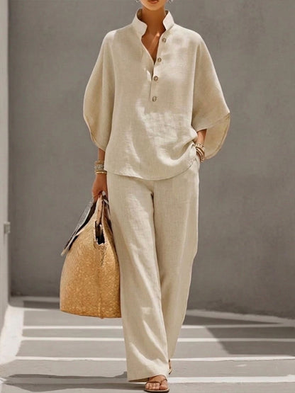 Nadia | Women's 2 Piece Set Batwing Top Wide Leg Pants