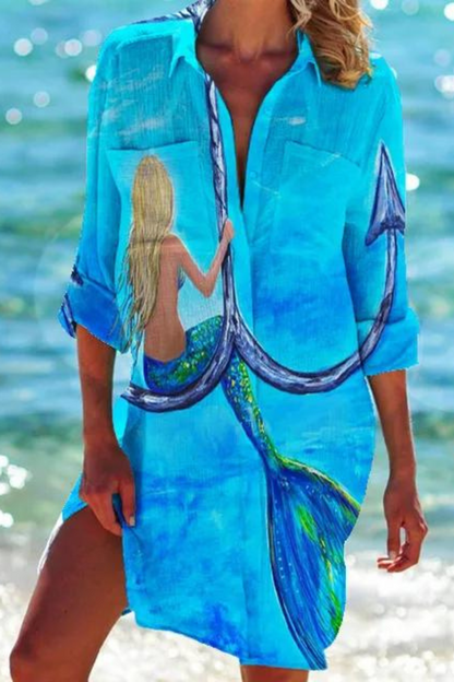 Paloma | Women's Printed Button Down Beach Cover Up