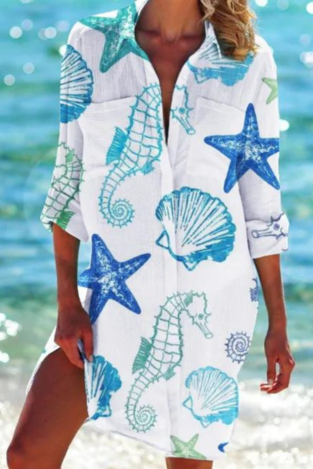 Paloma | Women's Printed Button Down Beach Cover Up