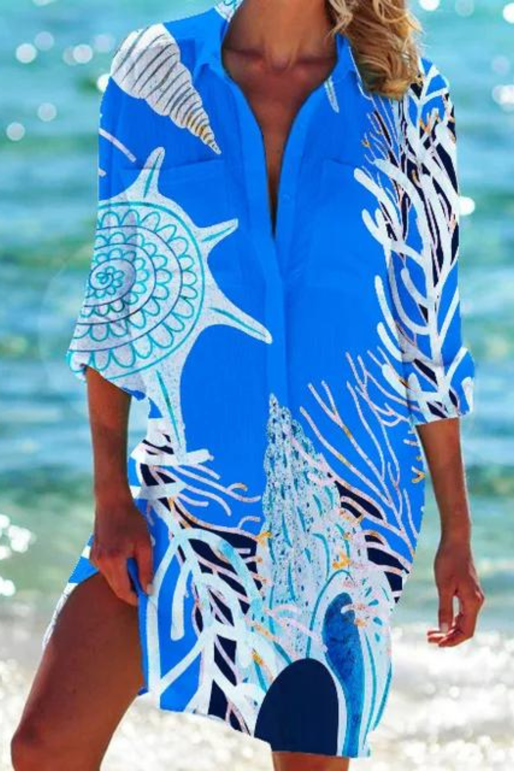 Paloma | Women's Printed Button Down Beach Cover Up