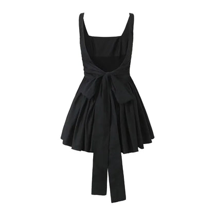 Women Mini Backless A Line Dress | Summer Bow Dress
