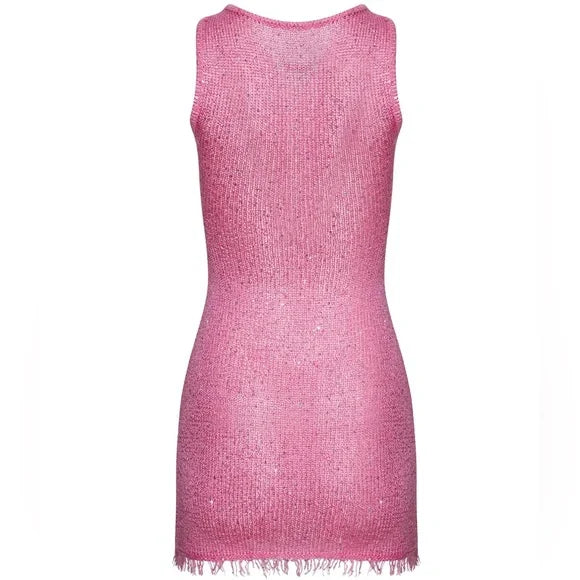 Women Summer Sequin Dress | Sleeveless | Glitter Lace Mini Dress