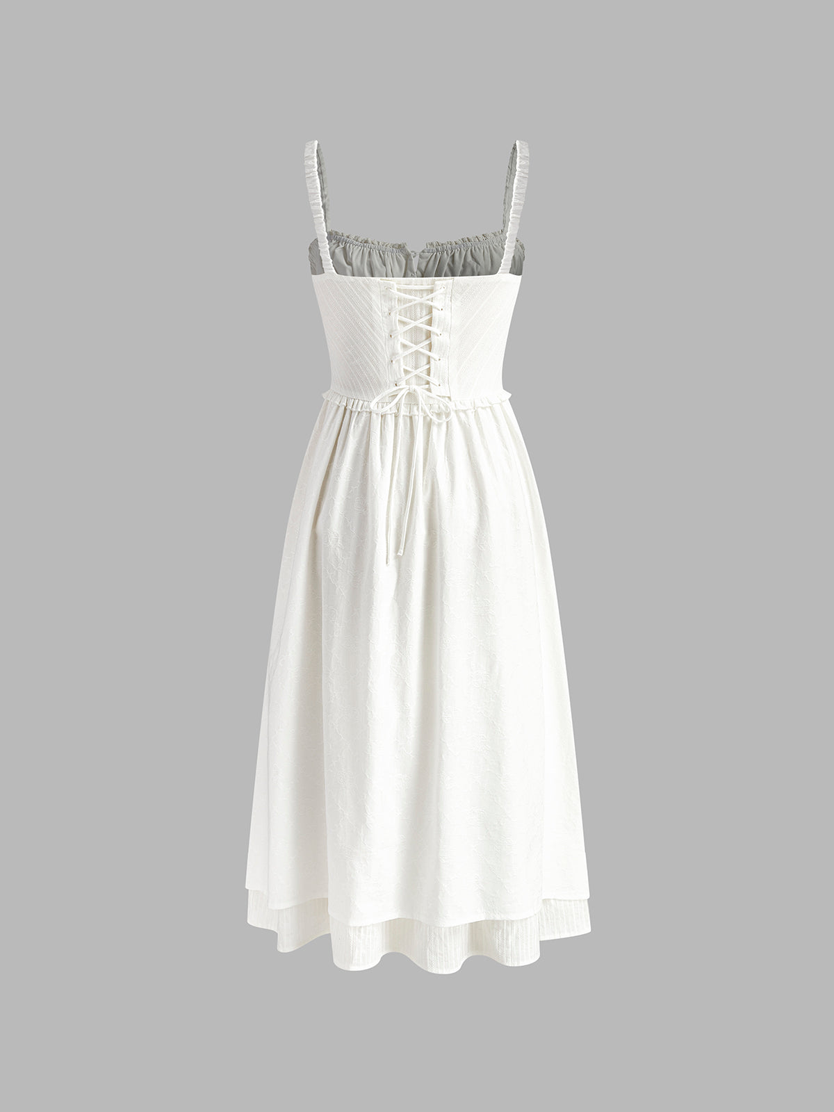 Isla | Women's Ruffle Hem Spaghetti Strap Button Front Midi Dress